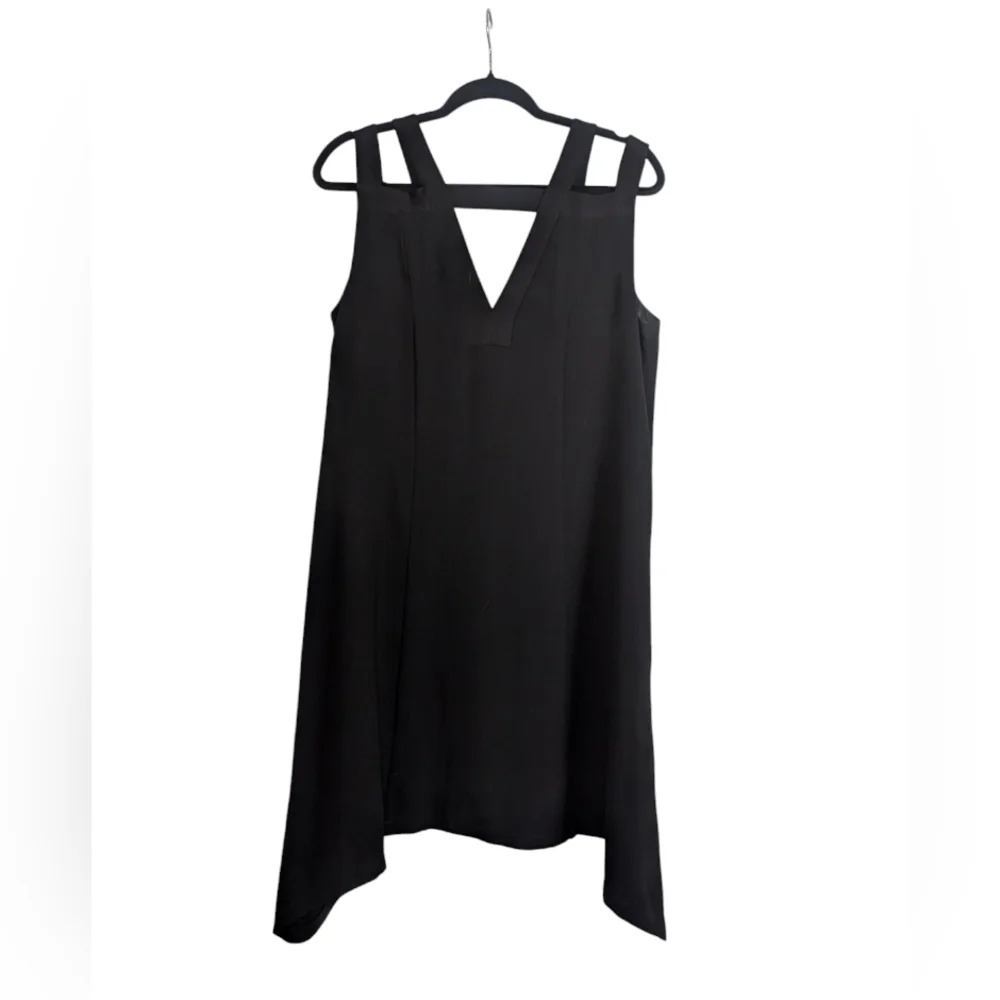 BCBG Black Asymmetrical High-Low Cocktail Dress - Picture 3 of 5
